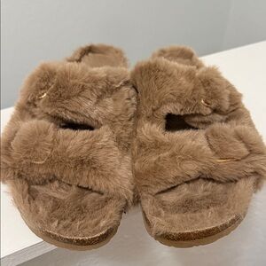 Cozy Brown Furry Slippers